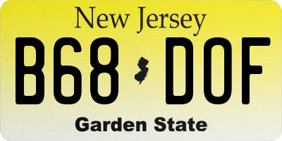 NJ license plate B68DOF