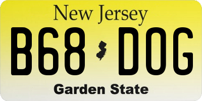 NJ license plate B68DOG