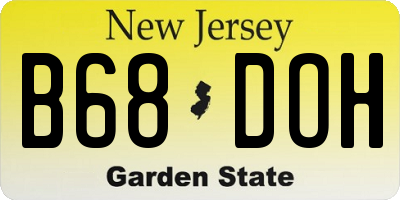 NJ license plate B68DOH