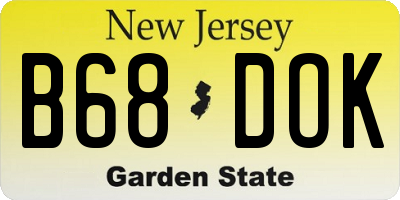 NJ license plate B68DOK