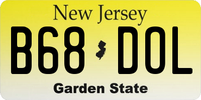 NJ license plate B68DOL