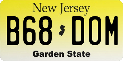 NJ license plate B68DOM