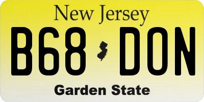 NJ license plate B68DON