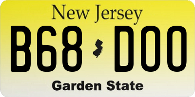 NJ license plate B68DOO