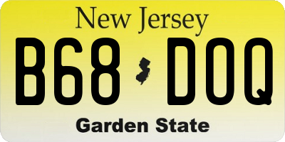 NJ license plate B68DOQ