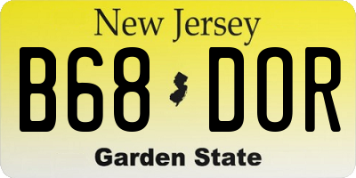NJ license plate B68DOR