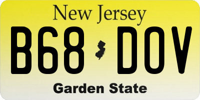 NJ license plate B68DOV