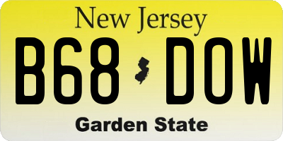 NJ license plate B68DOW