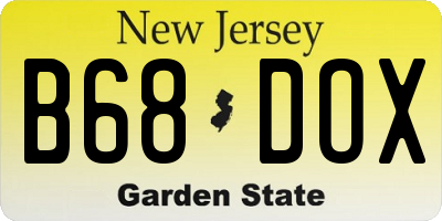 NJ license plate B68DOX