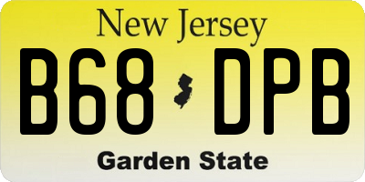 NJ license plate B68DPB
