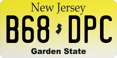 NJ license plate B68DPC