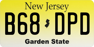 NJ license plate B68DPD