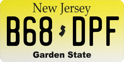 NJ license plate B68DPF