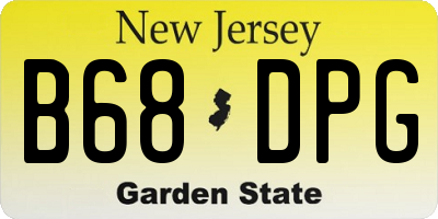 NJ license plate B68DPG