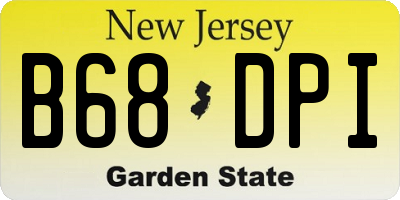 NJ license plate B68DPI