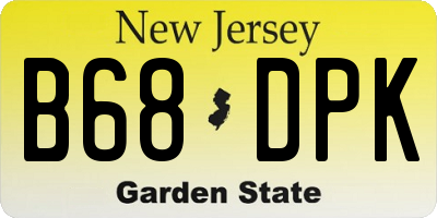 NJ license plate B68DPK