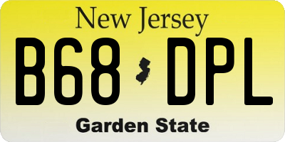 NJ license plate B68DPL