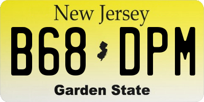 NJ license plate B68DPM