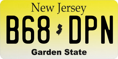 NJ license plate B68DPN