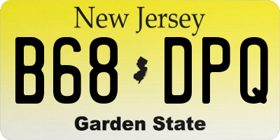 NJ license plate B68DPQ