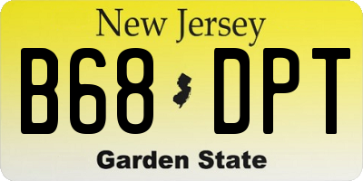 NJ license plate B68DPT