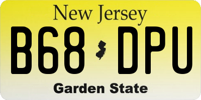 NJ license plate B68DPU