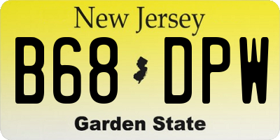NJ license plate B68DPW