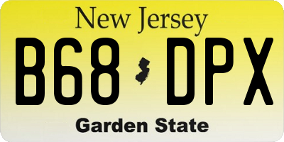 NJ license plate B68DPX