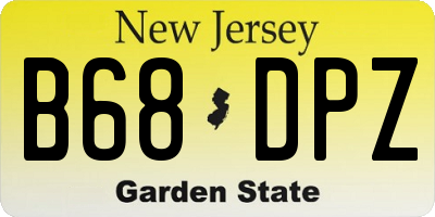 NJ license plate B68DPZ