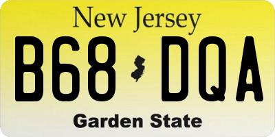 NJ license plate B68DQA