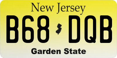 NJ license plate B68DQB