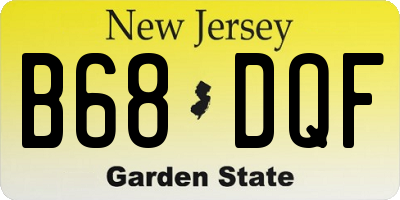 NJ license plate B68DQF