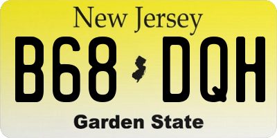 NJ license plate B68DQH
