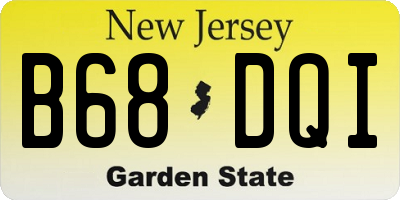 NJ license plate B68DQI