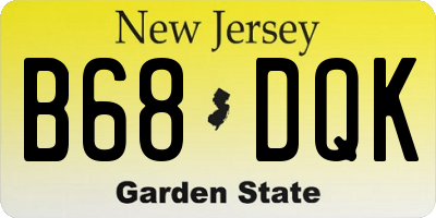 NJ license plate B68DQK