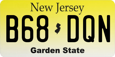 NJ license plate B68DQN