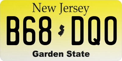 NJ license plate B68DQO