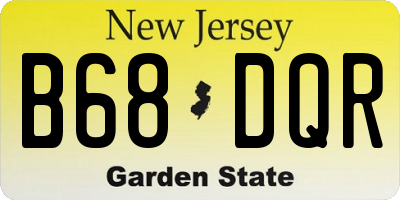 NJ license plate B68DQR