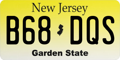 NJ license plate B68DQS