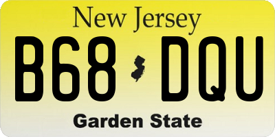NJ license plate B68DQU
