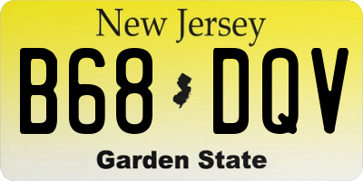 NJ license plate B68DQV
