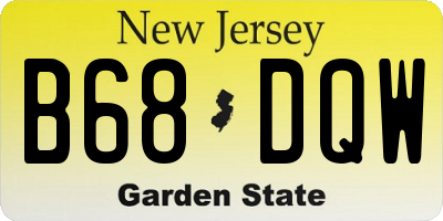 NJ license plate B68DQW