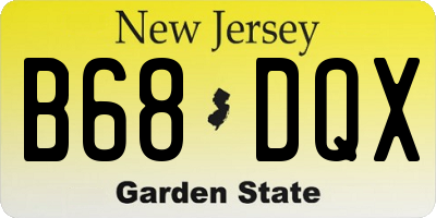 NJ license plate B68DQX