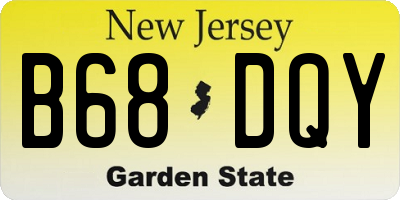 NJ license plate B68DQY