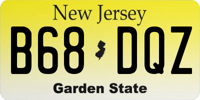 NJ license plate B68DQZ