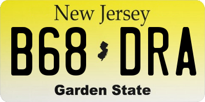 NJ license plate B68DRA