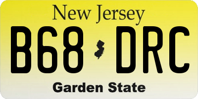 NJ license plate B68DRC