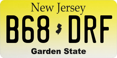NJ license plate B68DRF