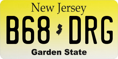 NJ license plate B68DRG