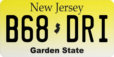 NJ license plate B68DRI